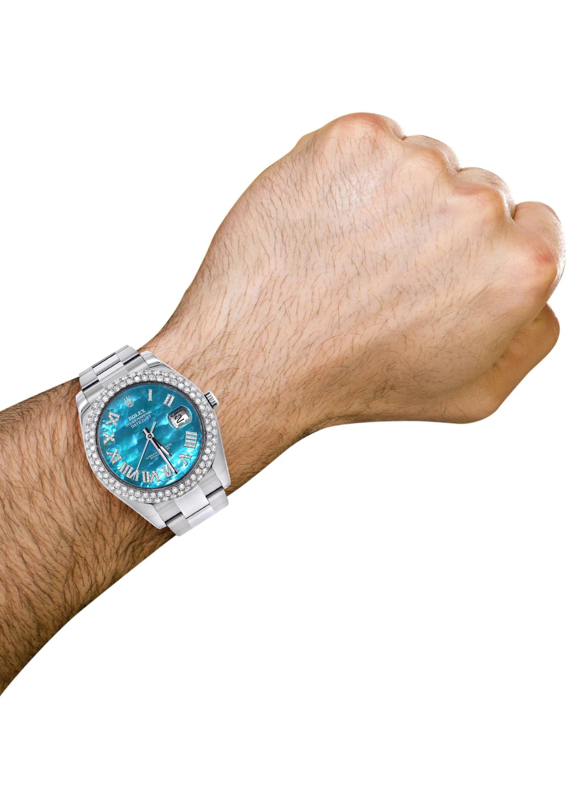 Rolex Datejust II Watch | 41 MM | Aquamarine Mother of Pearl Dial | Two Row | Oyster Band