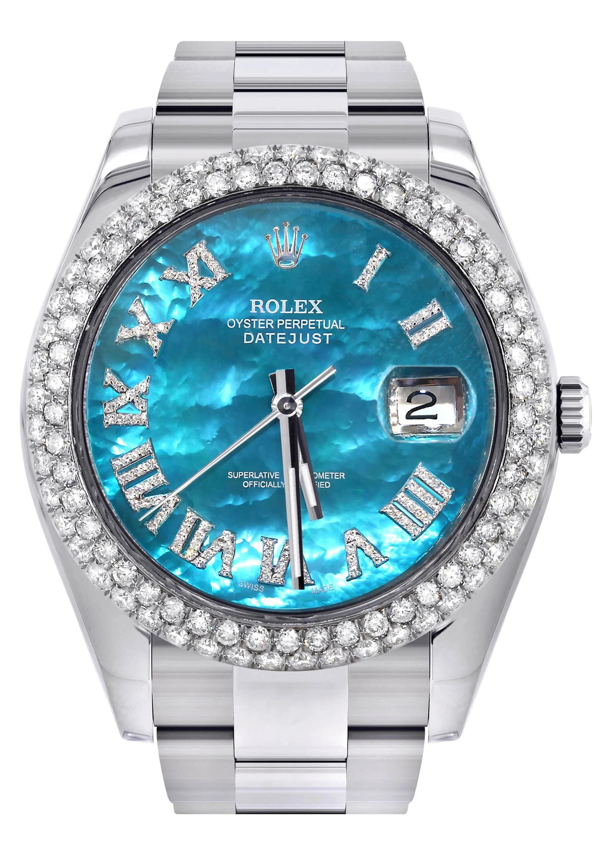 Rolex Datejust II Watch | 41 MM | Aquamarine Mother of Pearl Dial | Two Row | Oyster Band