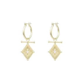 Romeo Gold Rainbow Moonstone Earrings