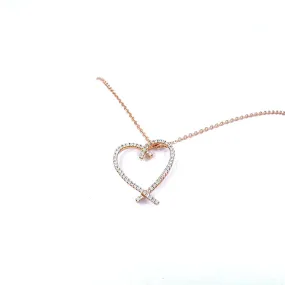 Rose Gold Diamond Heart Necklace