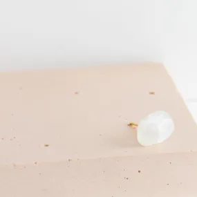 Rough stone moonstone stud