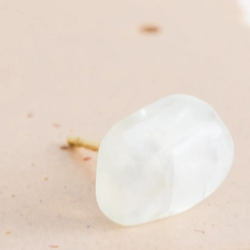 Rough stone moonstone stud