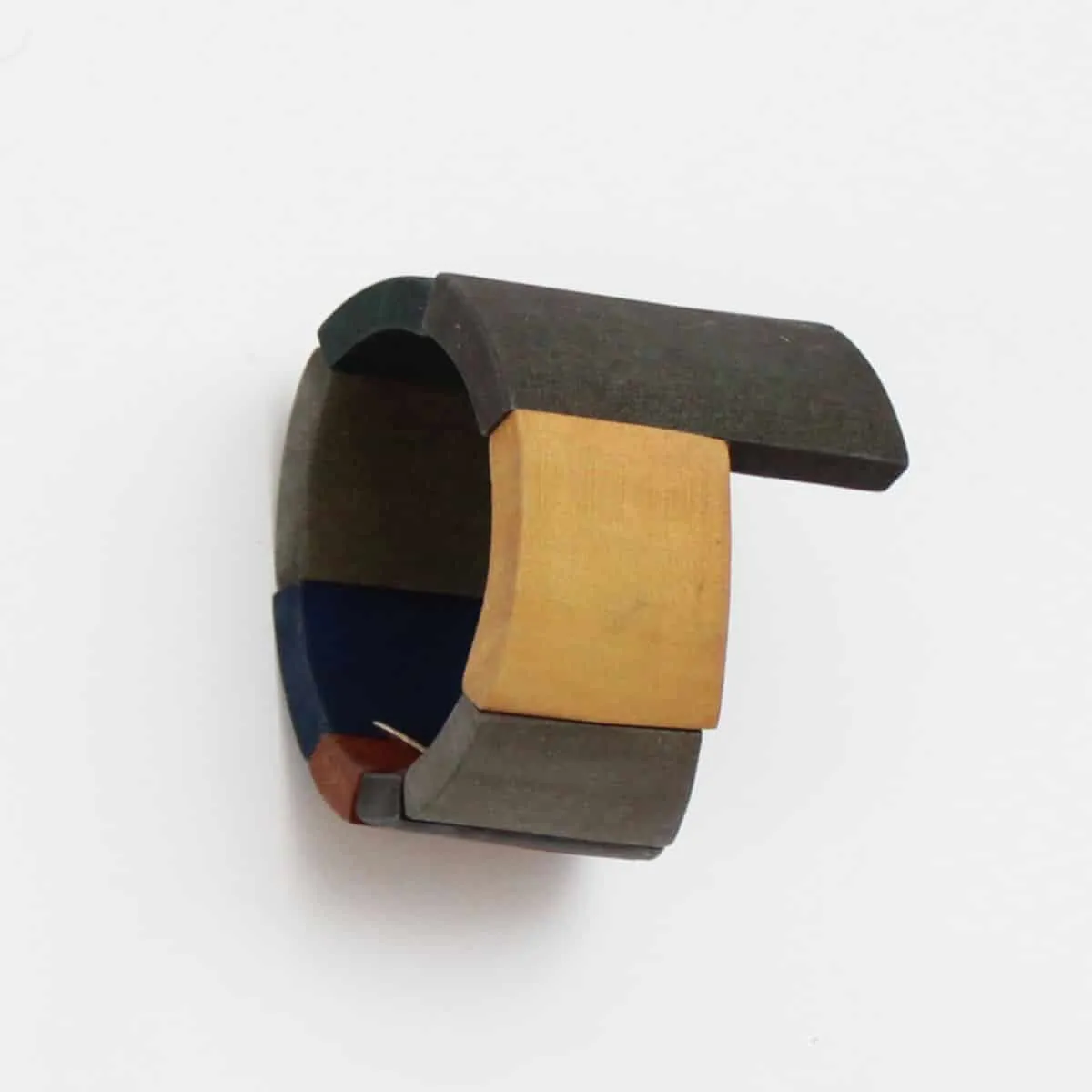 Round Wooden Geometric Bracelet Forest