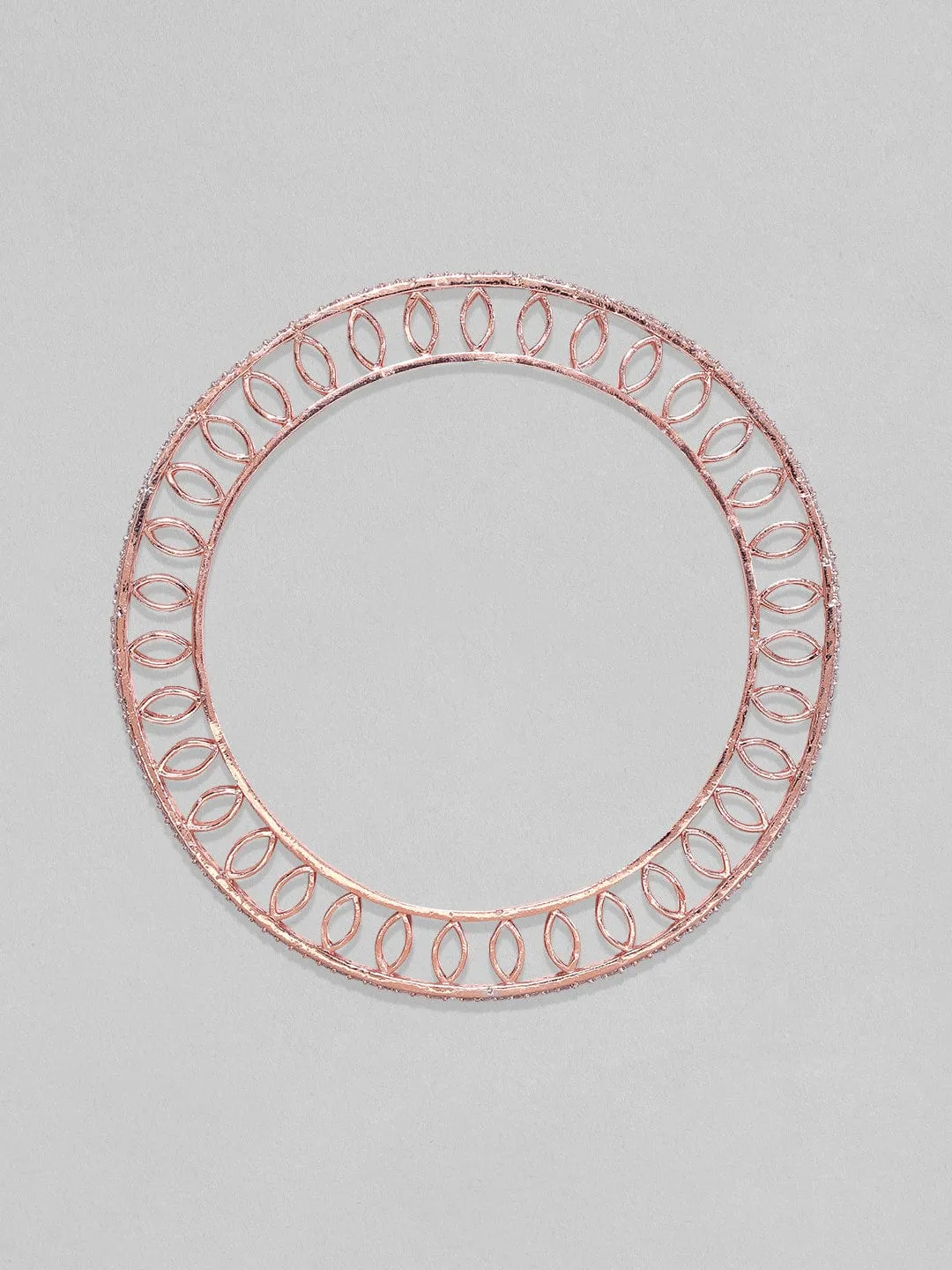 Rubans Set Of 4 Rose Gold Plated Zircon Studded Bangles
