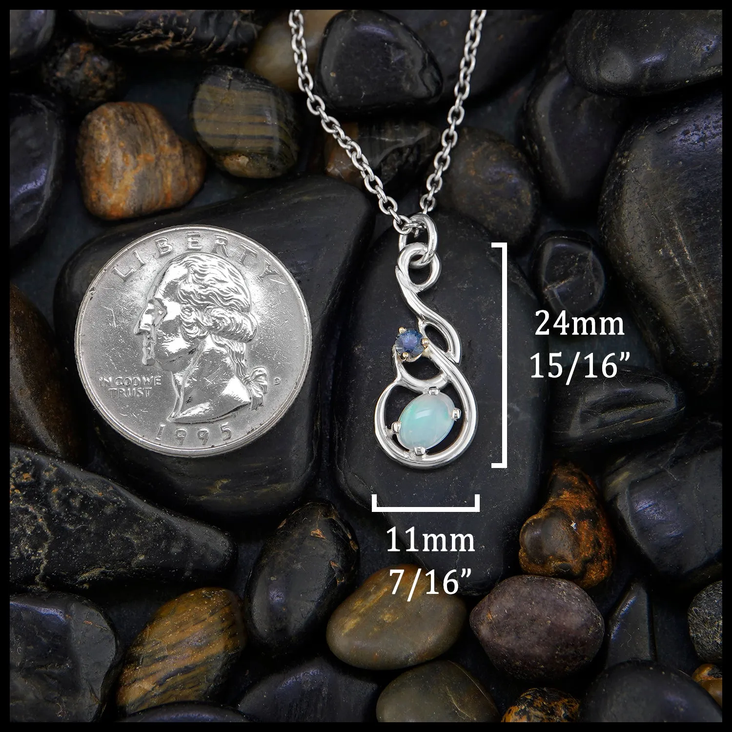 Sapphire and Opal Pendant