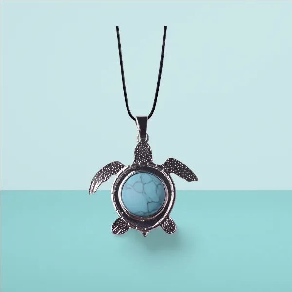 Sea Turtle Natural Stone Necklace
