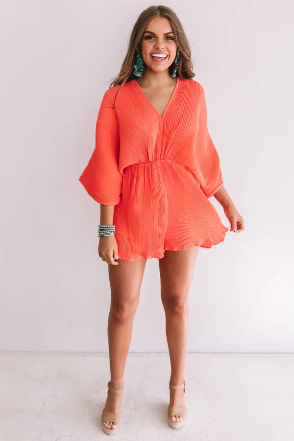 Shopping In Santorini Pleated Romper