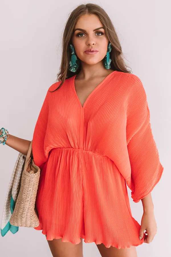 Shopping In Santorini Pleated Romper