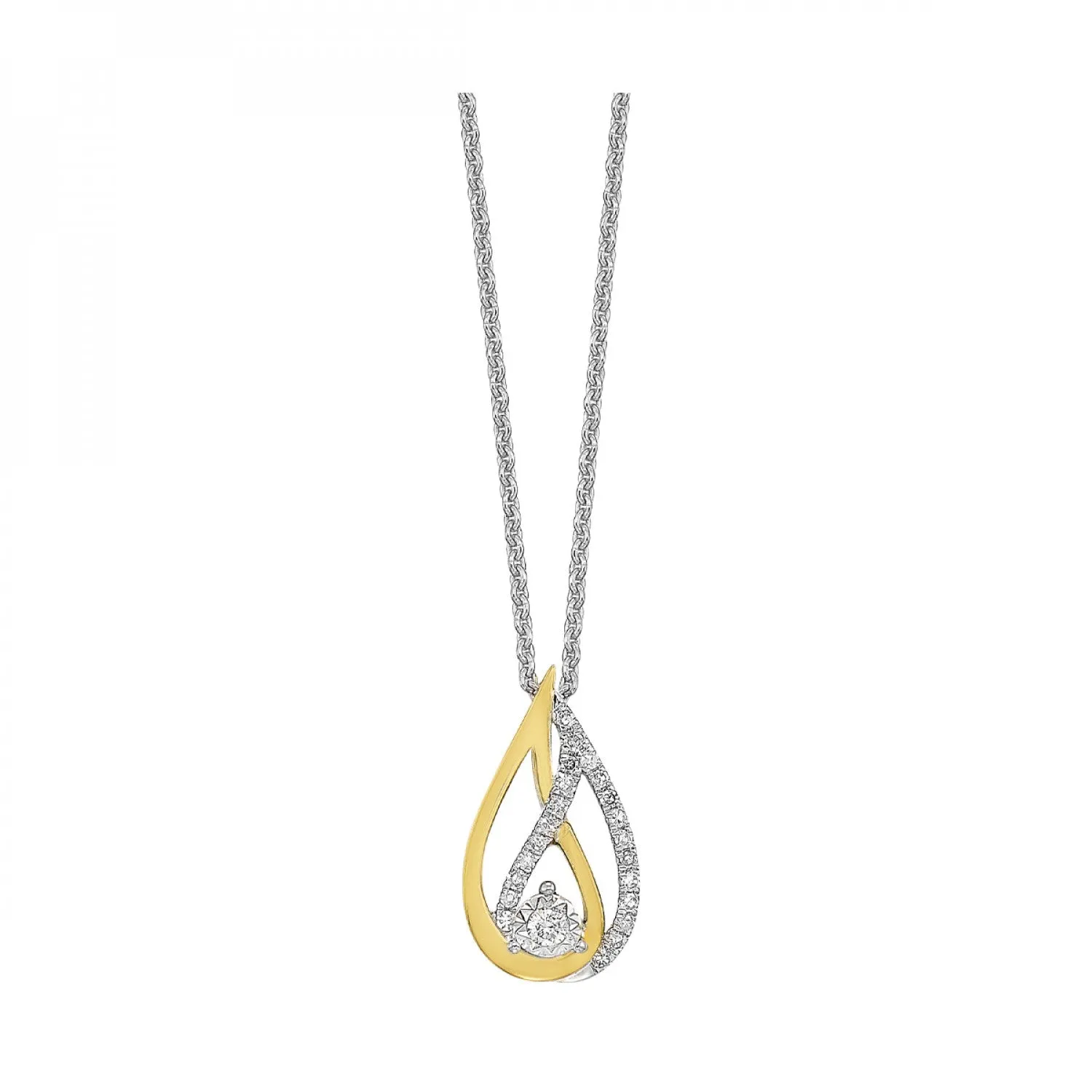 Silver, Gold and Diamond Necklace
