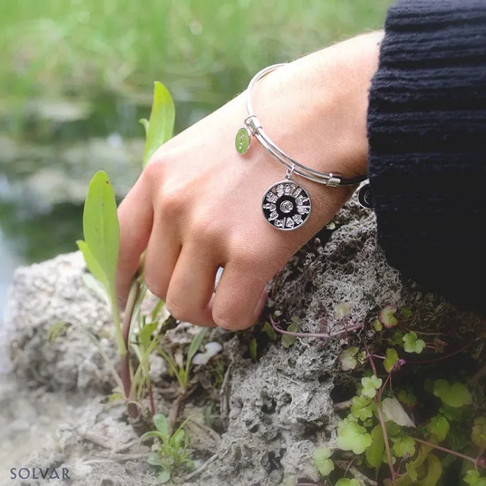 Silver History Of Ireland Disc Charm Bangle