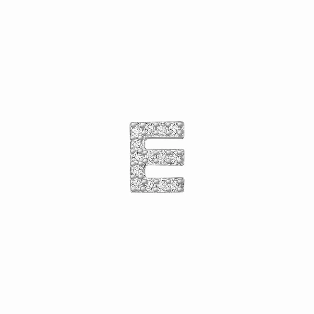 SKINNY SILVER E CHARM (WHITE)