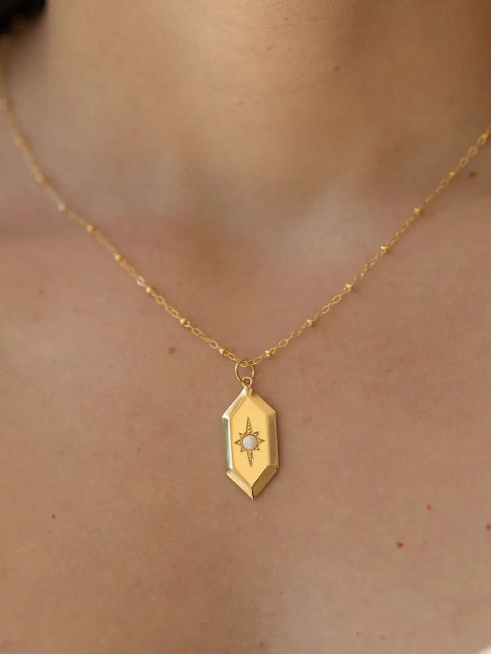 Sloane Opal Amulet Necklace in Gold