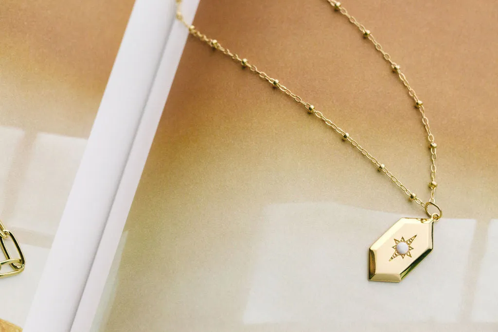Sloane Opal Amulet Necklace in Gold