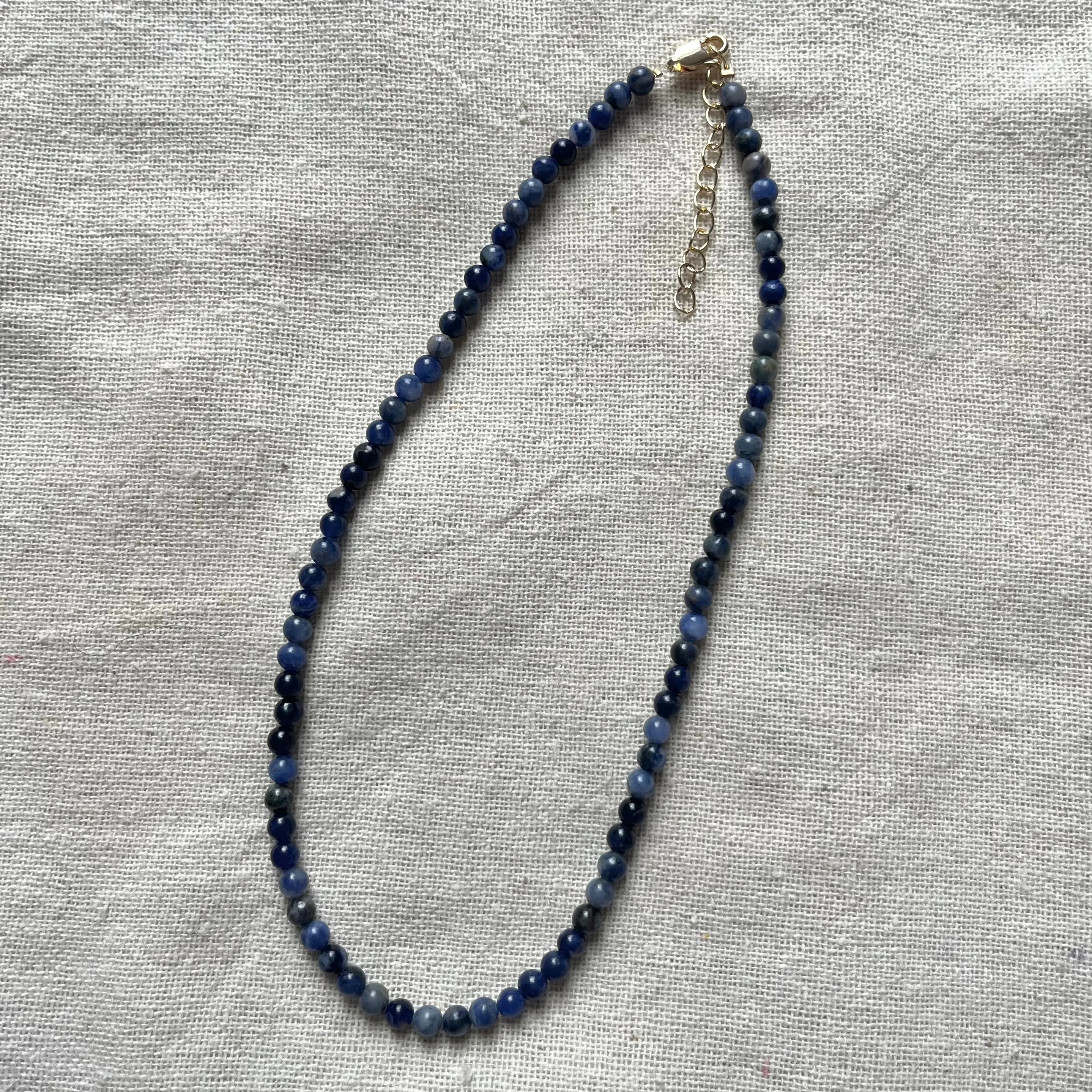 Sodalite 4mm Beaded Necklace - Emotional Balance