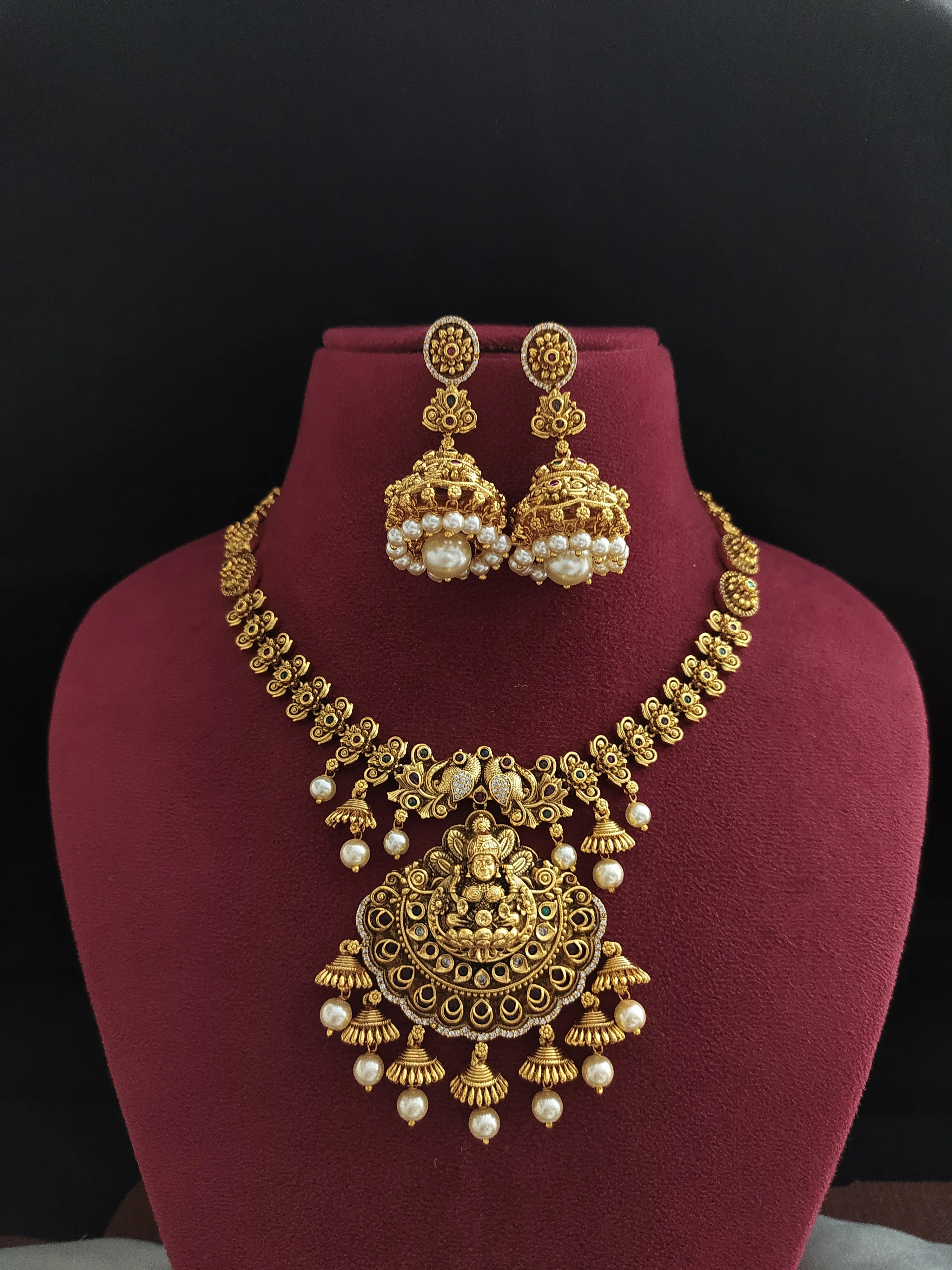 Sonal Fashion's Enchanting Antique Necklace with Lakshmi Pendant