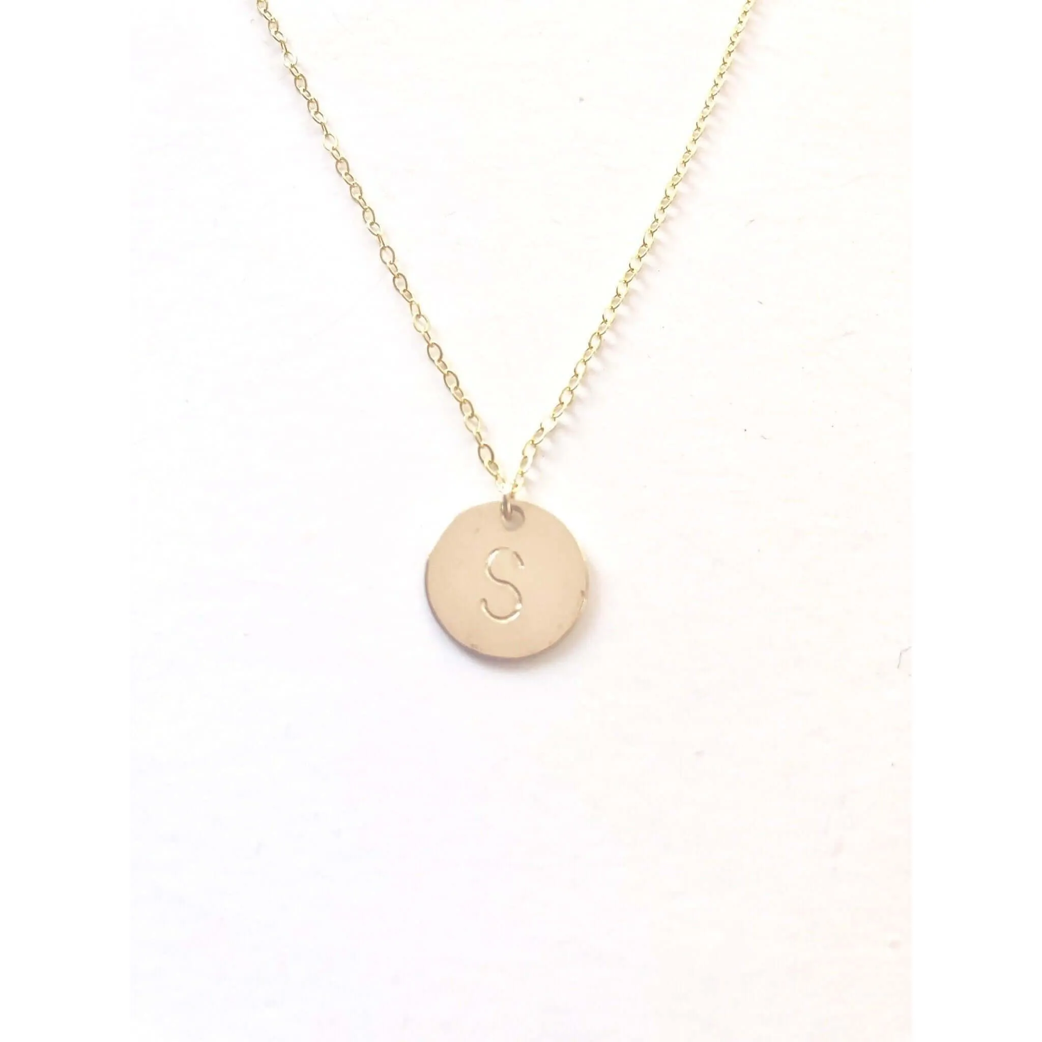 Sophia Large Initial Disc Necklace