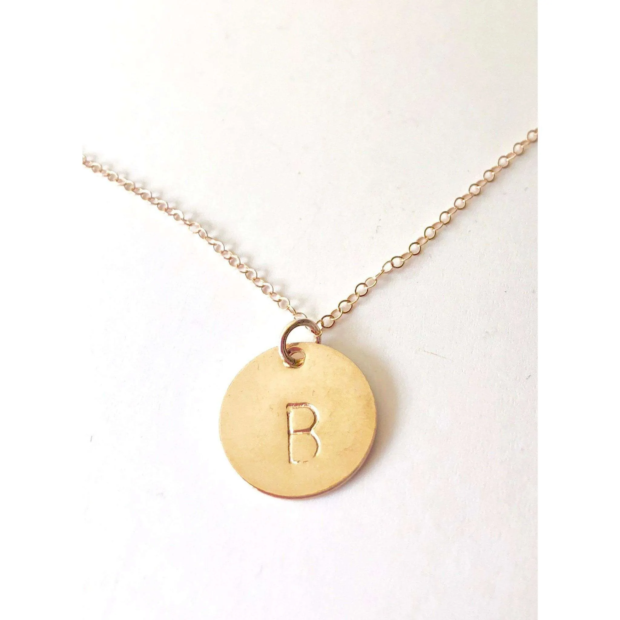 Sophia Large Initial Disc Necklace