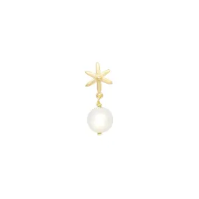 Star Post Earring w/ Gemstone Ball Drop