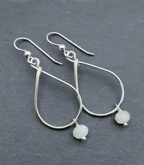 Sterling silver and moonstone teardrop earrings