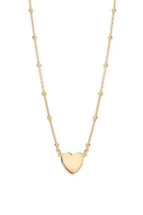 Sterling Silver Gold Plated Heart Necklace