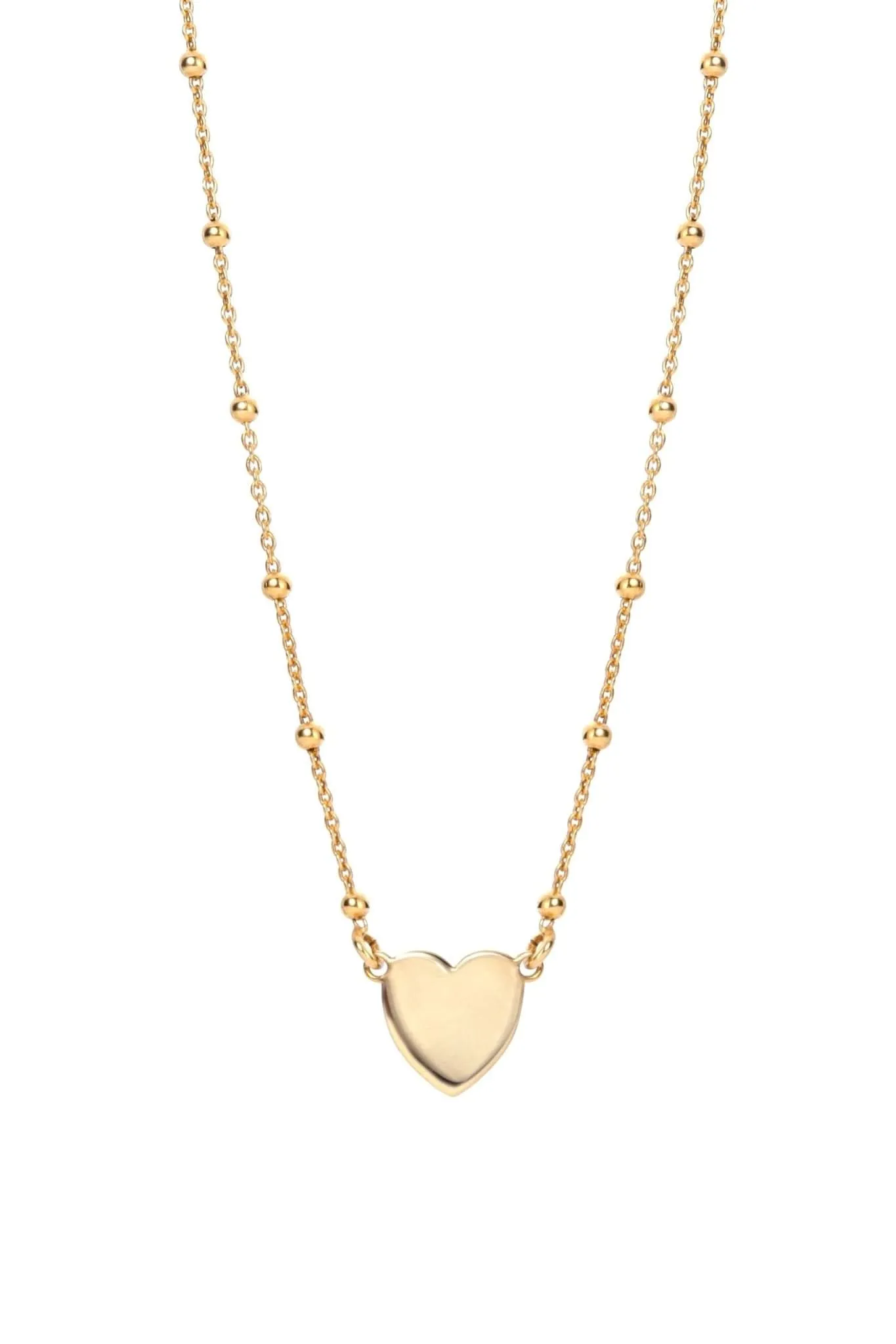 Sterling Silver Gold Plated Heart Necklace