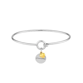 Sterling Silver Grandma Bangle with Heart Dangle
