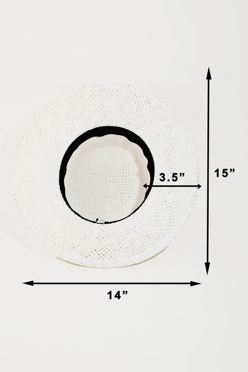 Straw Braided Flat Brim Sun Hat