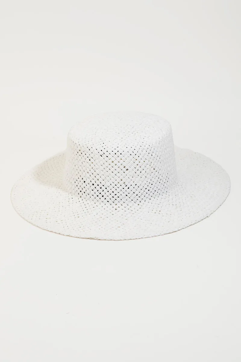 Straw Braided Flat Brim Sun Hat