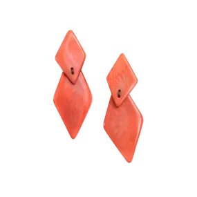 Tagua Women's Poppy Coral Trudy Earrings