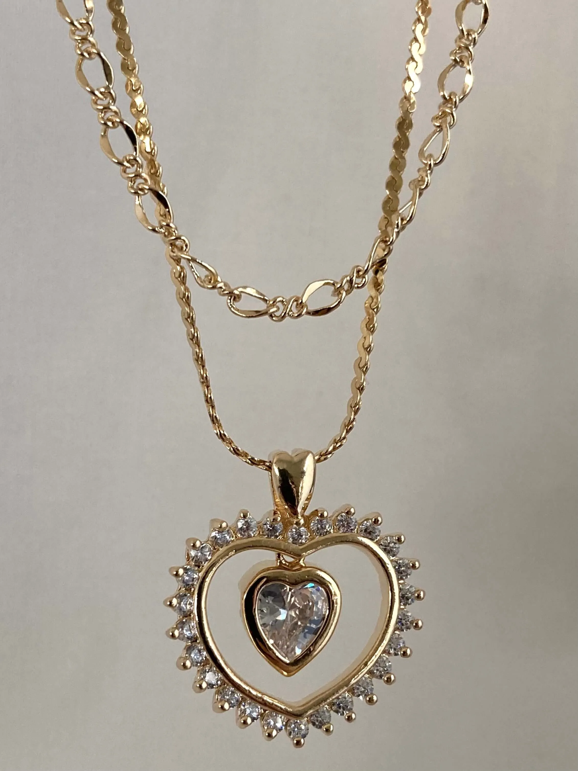 The Primrose Heart Double Chain Necklace