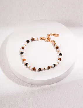 Tiger Eye Stone With Black Onyx Bracelet