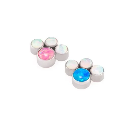 Tilum Paw Print Cluster Captive Bead - Choose 4mm Opal - Price Per 1