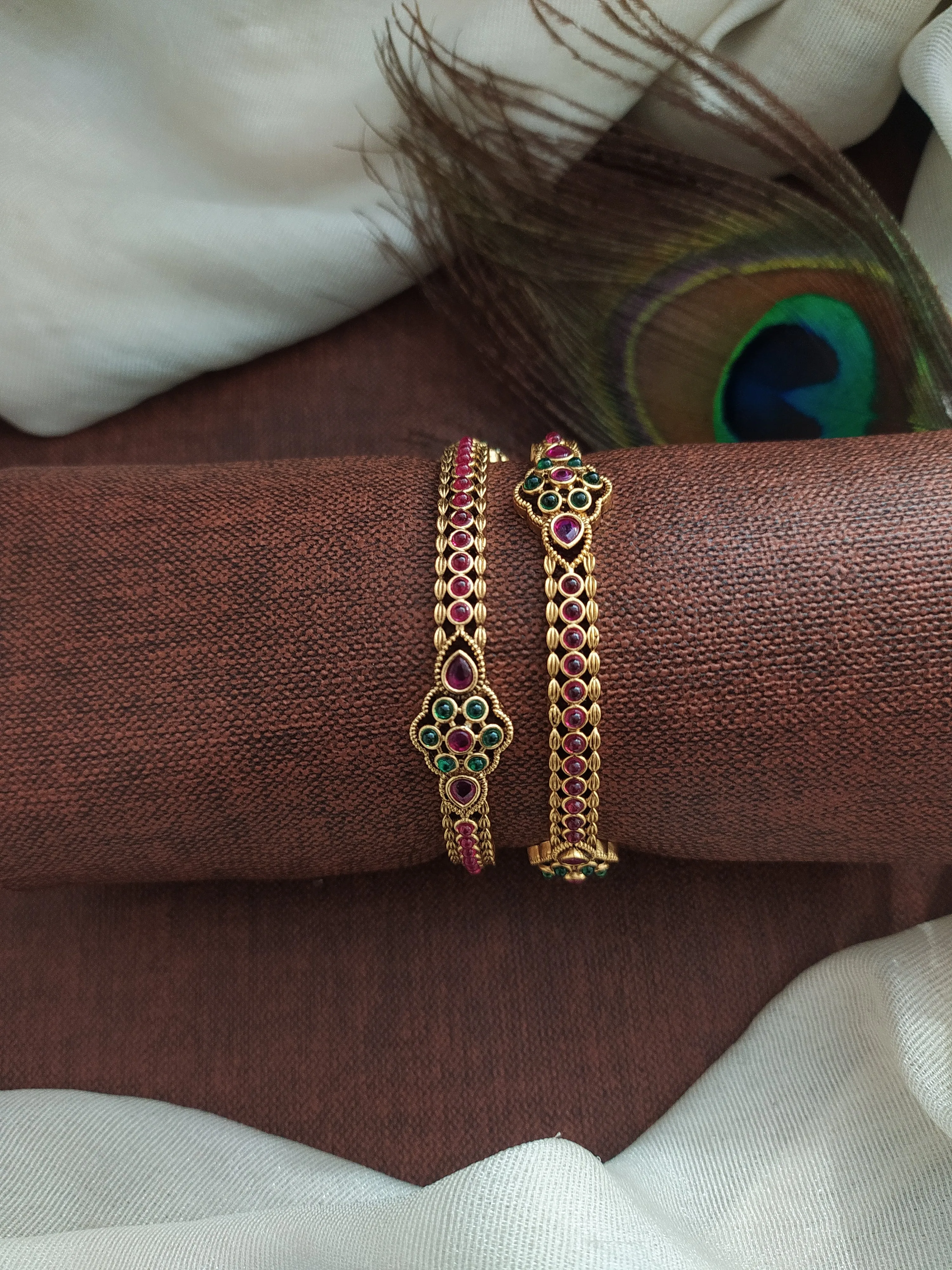 Timeless Elegance for Your Wrist Floral Design Kemp Stone Bangles