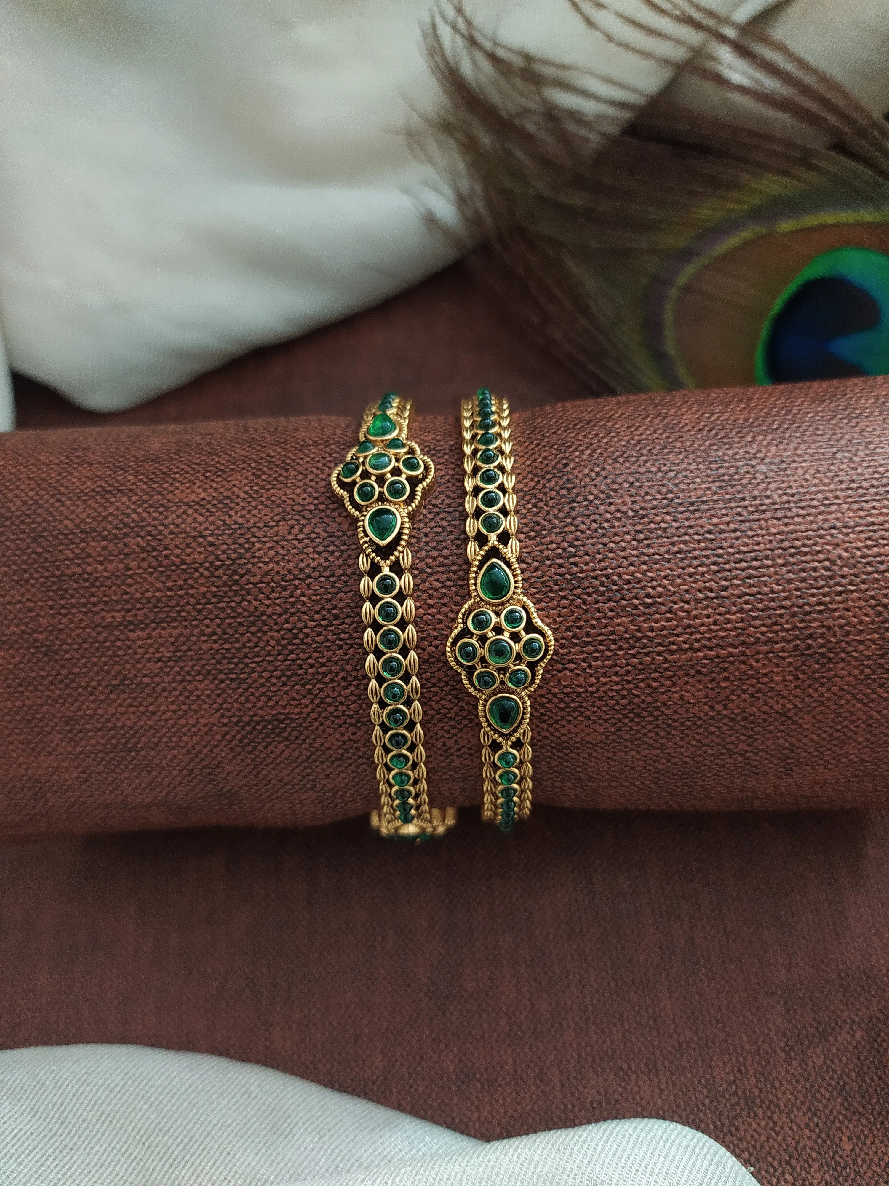 Timeless Elegance for Your Wrist Floral Design Kemp Stone Bangles