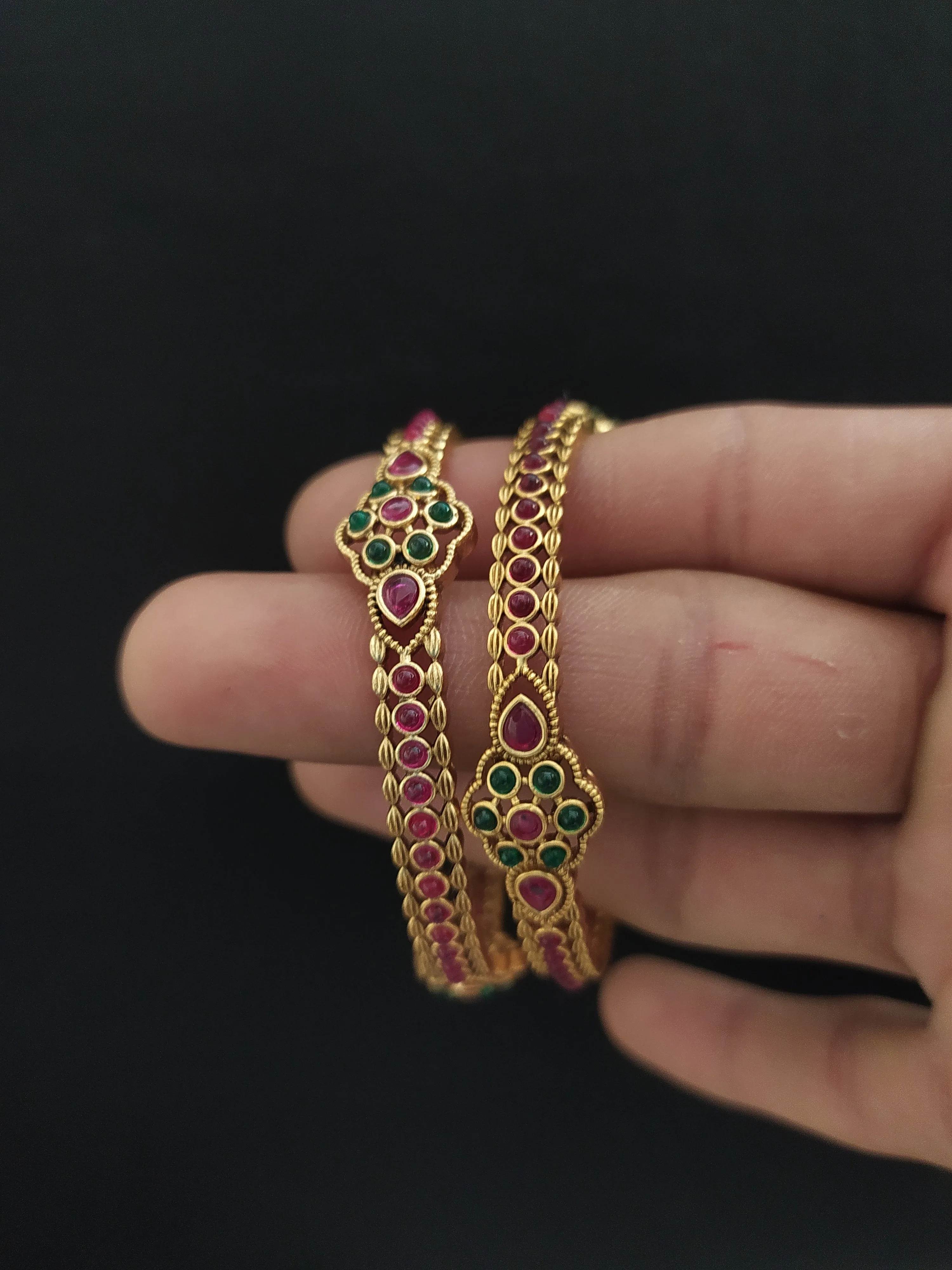 Timeless Elegance for Your Wrist Floral Design Kemp Stone Bangles