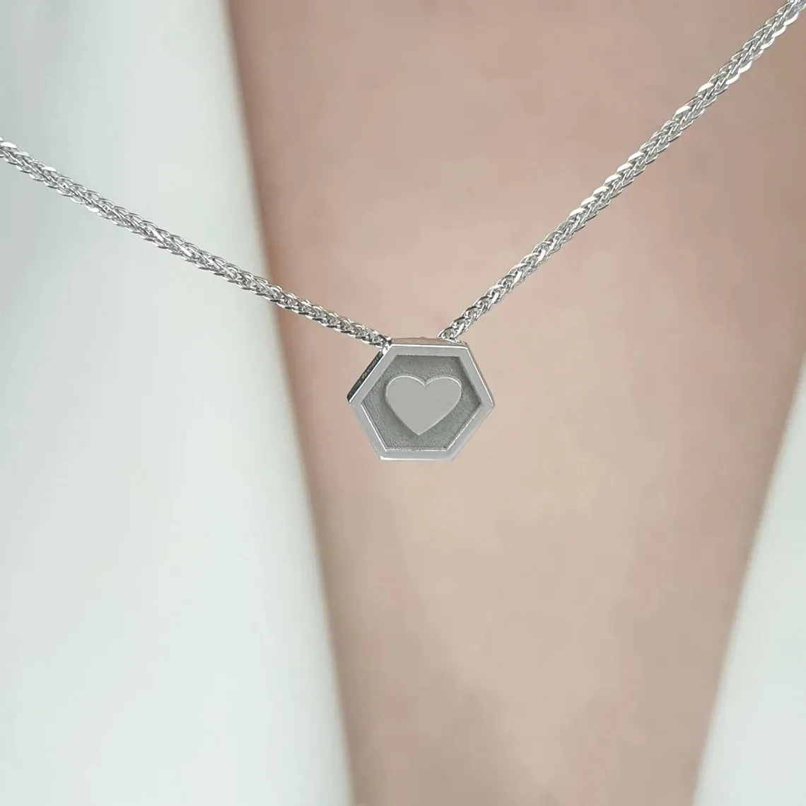 Tiny gold charm heart necklace