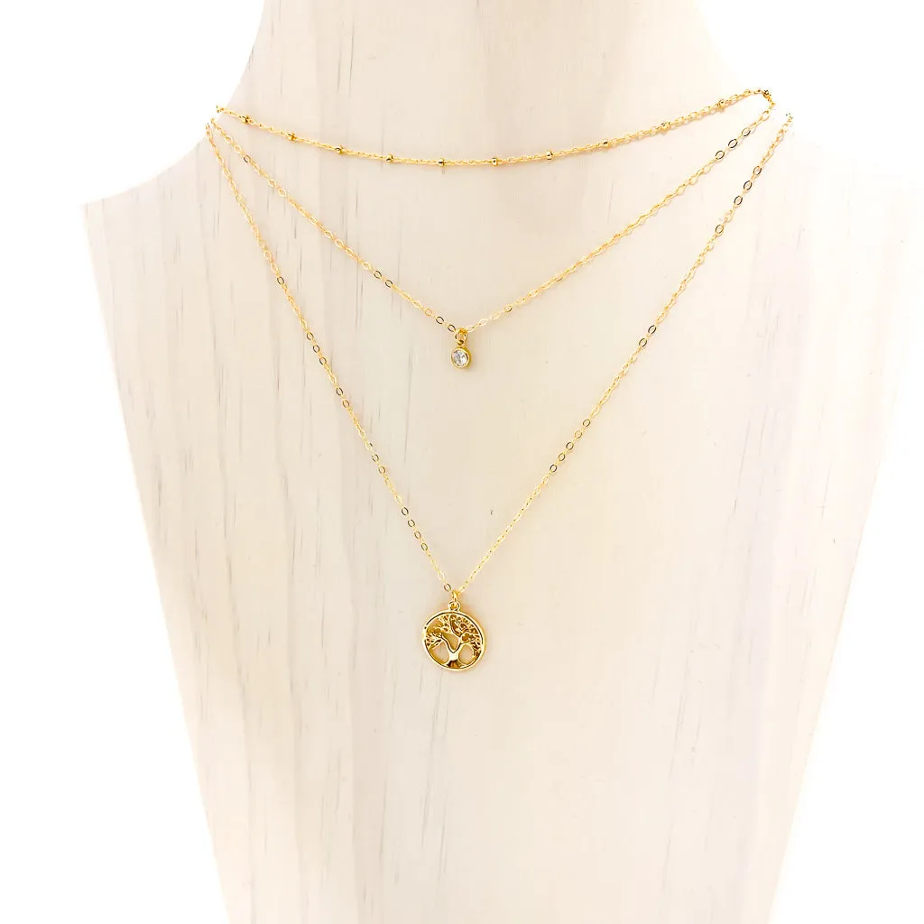 Tree Of Life Necklace Set | 14K Gold-Filled | Set Of 3