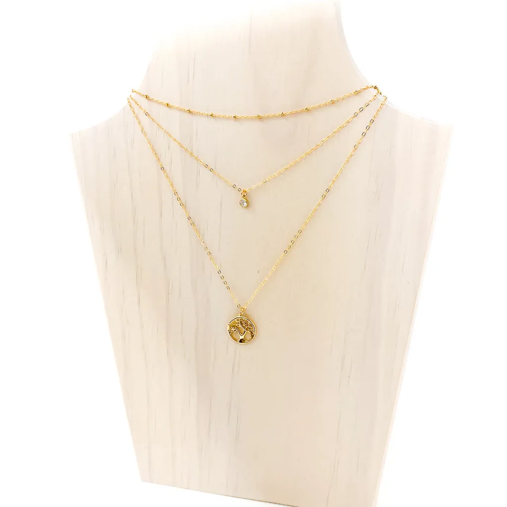 Tree Of Life Necklace Set | 14K Gold-Filled | Set Of 3