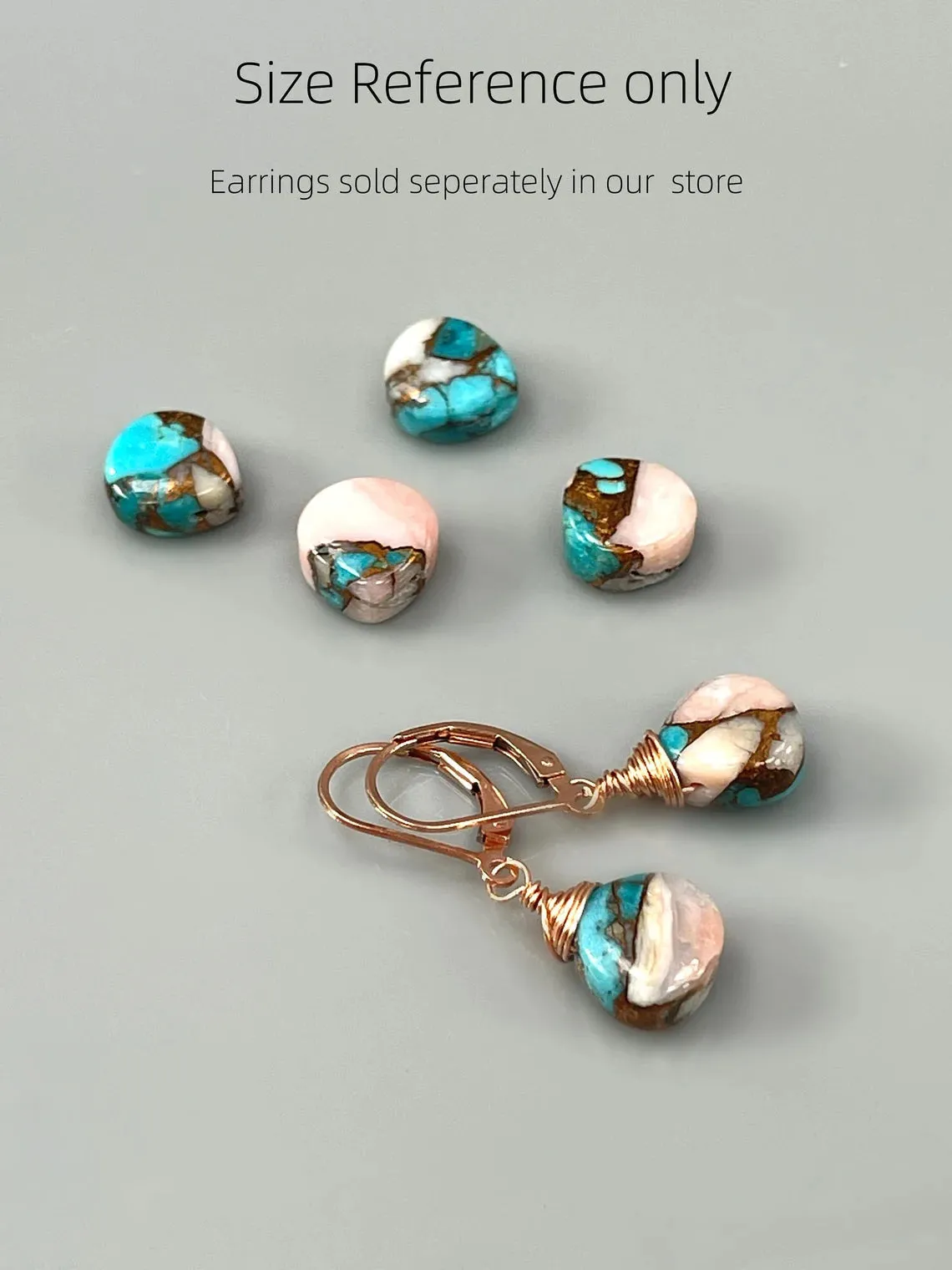 Turquoise and Pink Opal Rose Gold Necklace