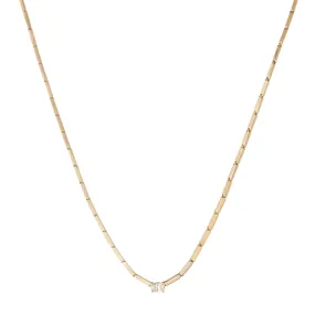 Vega Minor Necklace with Prong Set Oval Diamond