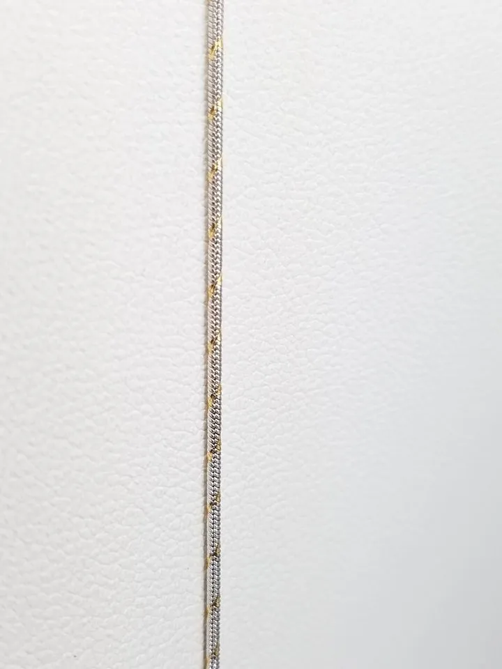 Versatile Solid 14k Two Tone Gold 20.75" Diamond Cut Snake Chain