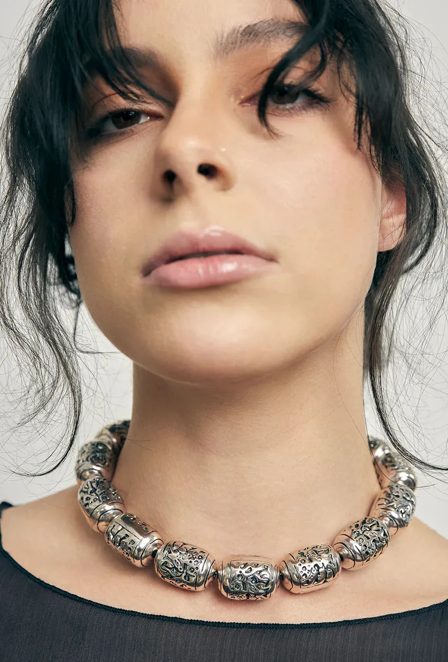 Vintage Bead Contrast Collar Necklace
