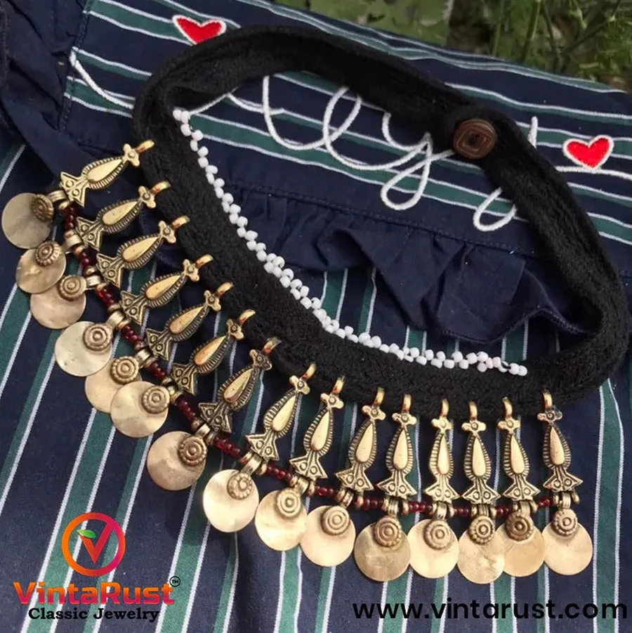 Vintage Tribal Boho Bib Choker  Necklace