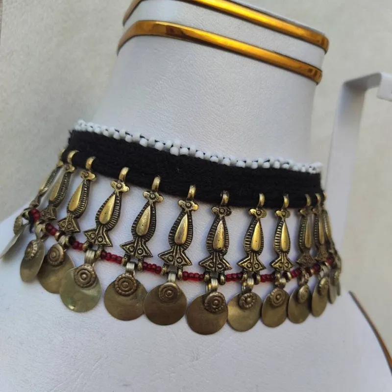 Vintage Tribal Boho Bib Choker  Necklace