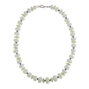 White Melon Opal Beaded Necklace 195 (45cm)
