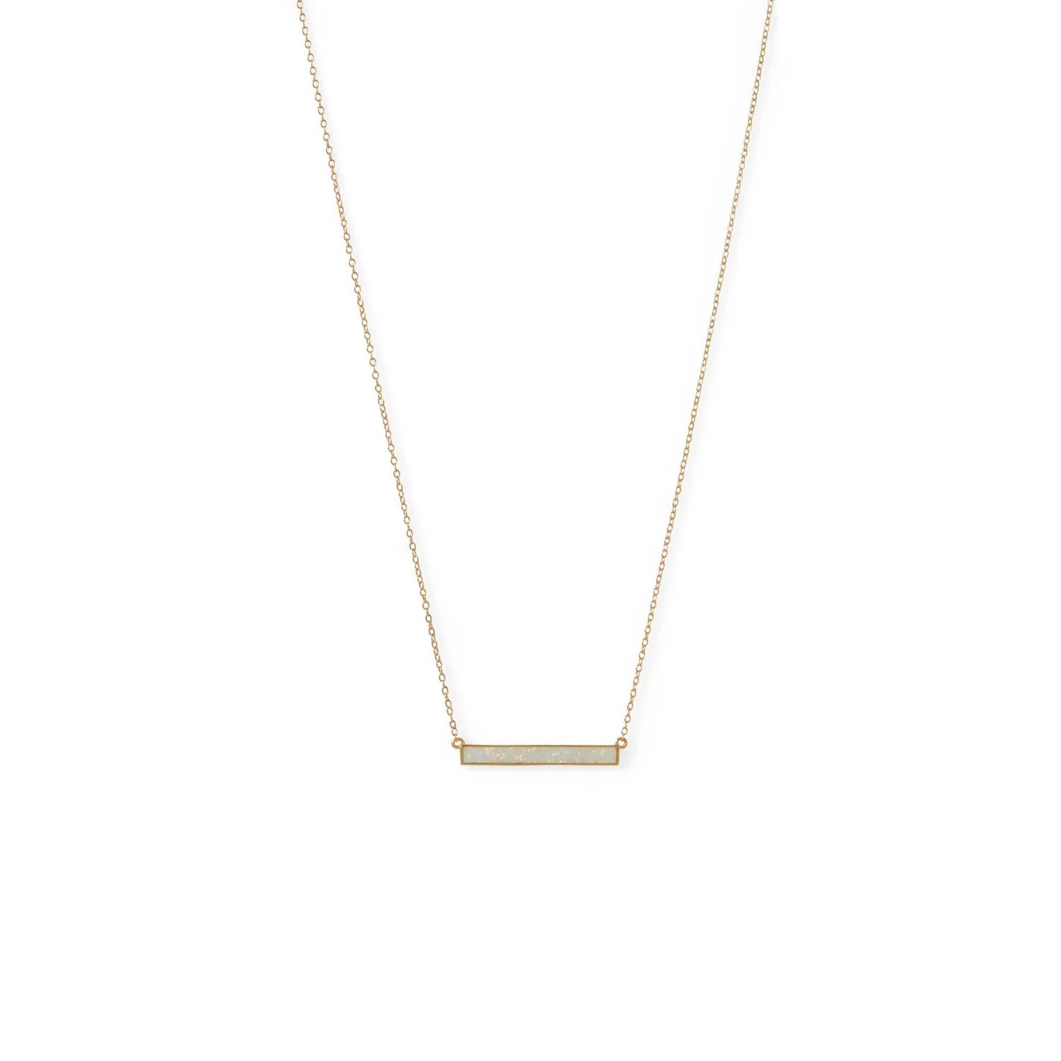 White Opal Bar Necklace