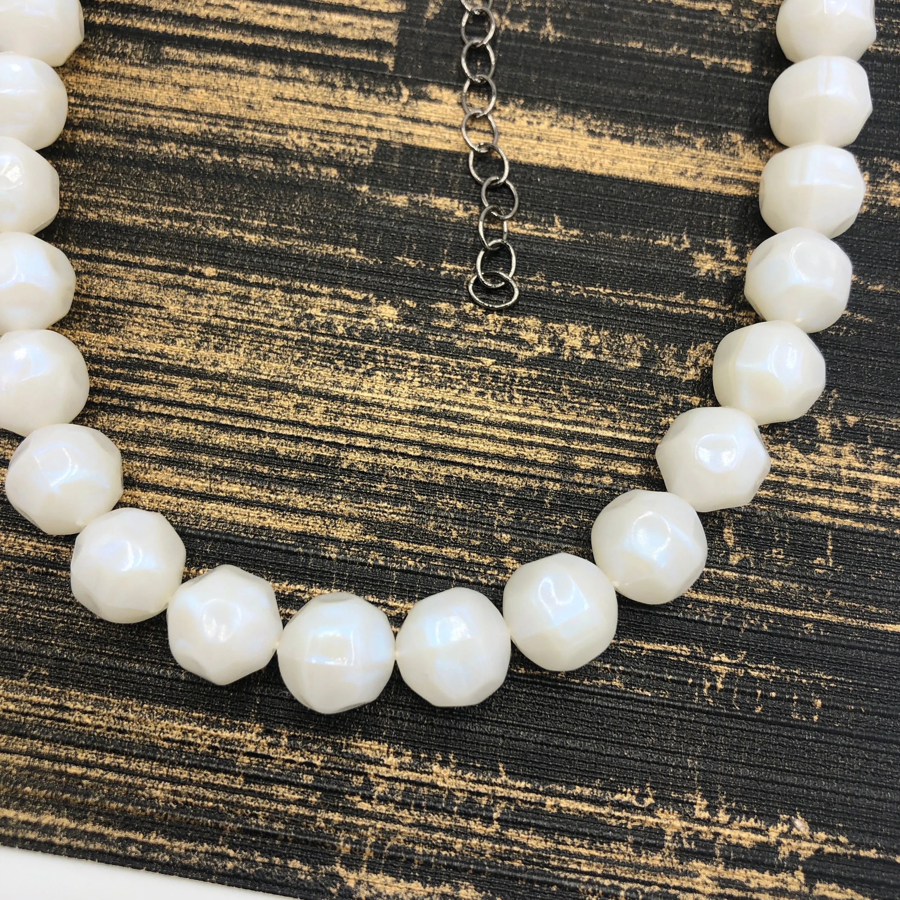 White Opal Nugget Mini Marco Necklace  - PREORDER