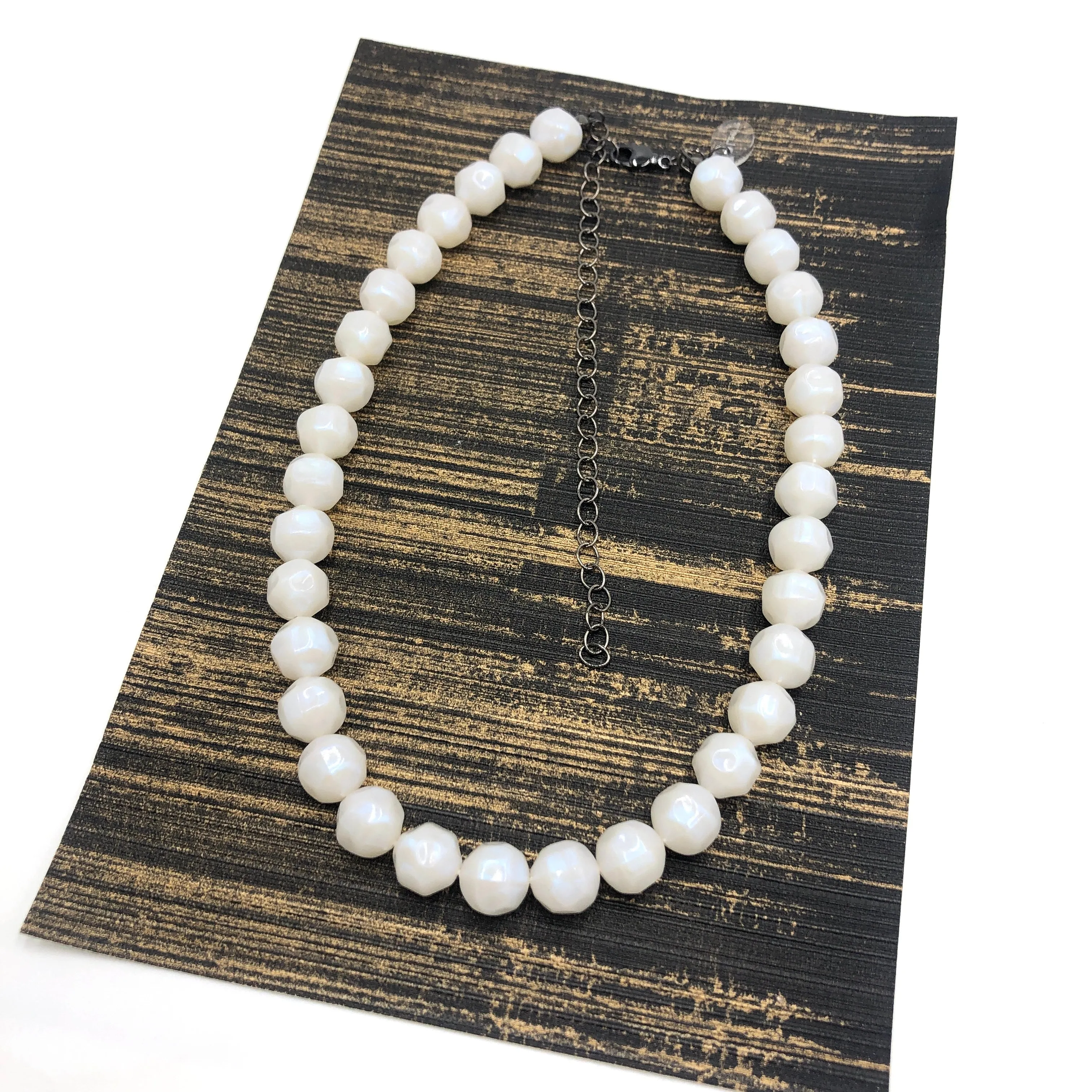 White Opal Nugget Mini Marco Necklace  - PREORDER