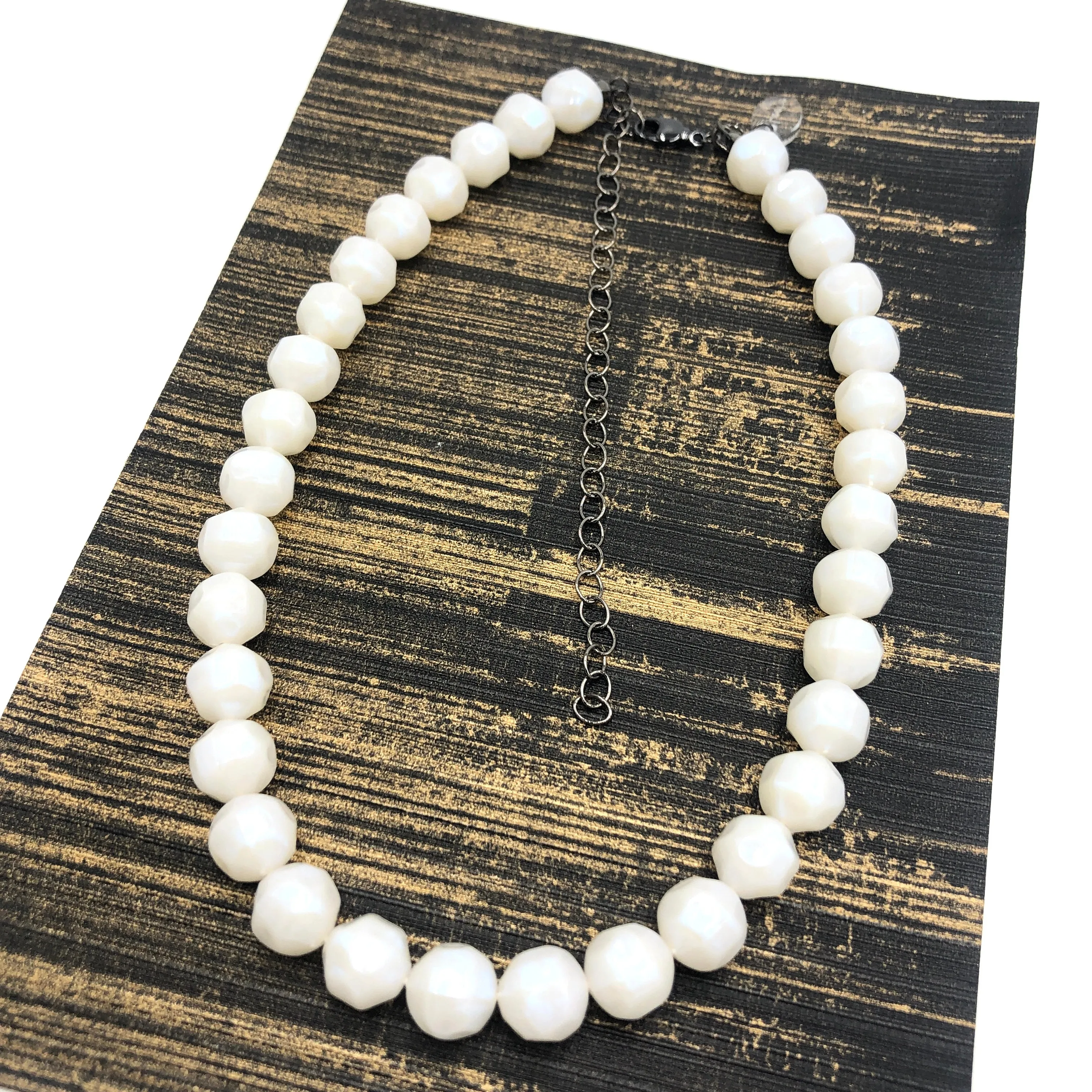 White Opal Nugget Mini Marco Necklace  - PREORDER