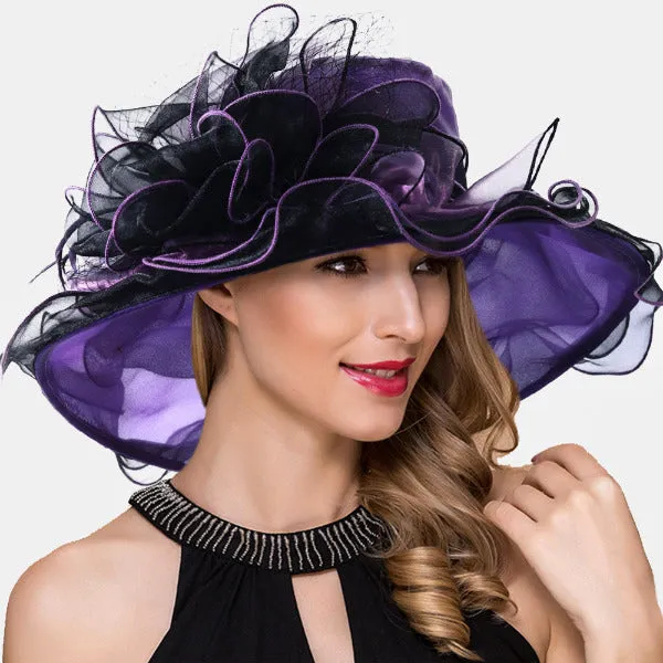 Women Kentucky Derby Organza Hat S042B